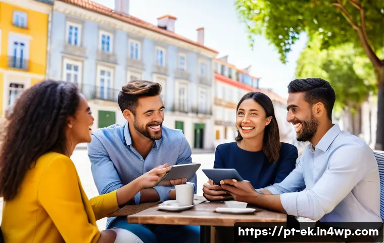 아이디어 생성의 네트워크 구축 방법 - **Prompt:** A diverse group of four professionals, aged 25-50, are having a lively discussion over c...