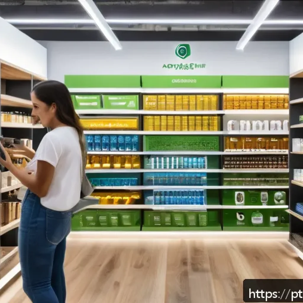 아이디어 생성과 소비자 트렌드 연결하기 - A modern Brazilian retail store interior showcasing an omnichannel shopping experience: customers br...